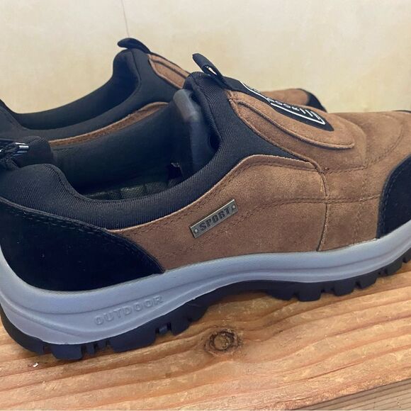 Brown and Black Men’s Slip-On Loafers Shoes with Rubber Sole - Picture 2 of 7